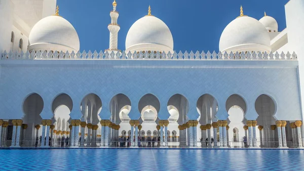 Zeitraffer Der Scheich Zayed Moschee Abu Dhabi Der Hauptstadt Der — Stockfoto