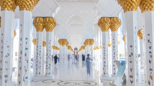 Abu Dhabi Uae März 2018 Scheich Zayed Große Moschee Zeitraffer — Stockfoto