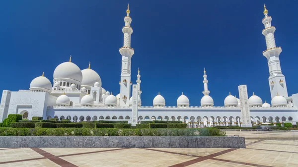 Sheikh Zayed Gran Mezquita Timelapse Hiperlapso Abu Dhabi Capital Los — Foto de Stock