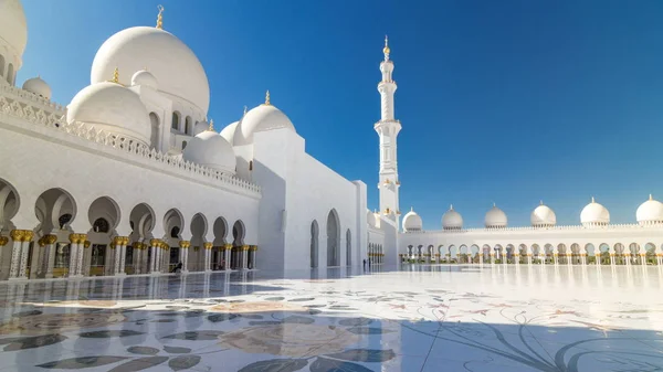 Zeitraffer Der Scheich Zayed Moschee Abu Dhabi Der Hauptstadt Der — Stockfoto