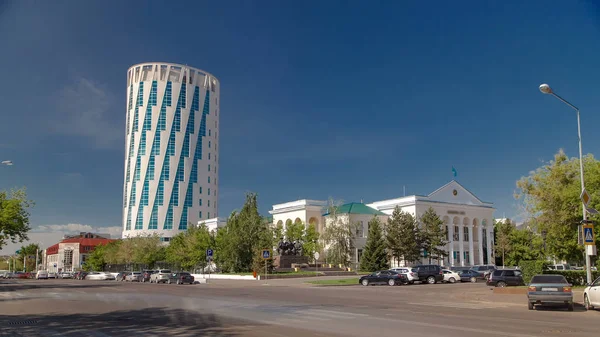 Astana Kazakhstan Julio 2016 Exterior Plaza Junto Ayuntamiento Astana Edificio — Foto de Stock