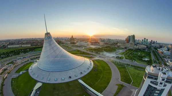 Astana Kazakhstan Julio 2016 Vista Elevada Con Salida Del Sol —  Fotos de Stock