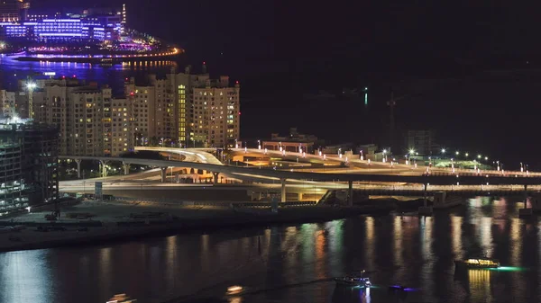 Вид Мост Искусственного Острова Пальм Джумейра Вершины Dubai Marina Один — стоковое фото