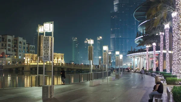 Area Dubai Fountain Dubai Uae Dubai Fountain World Largest Choreographed — Stock Photo, Image