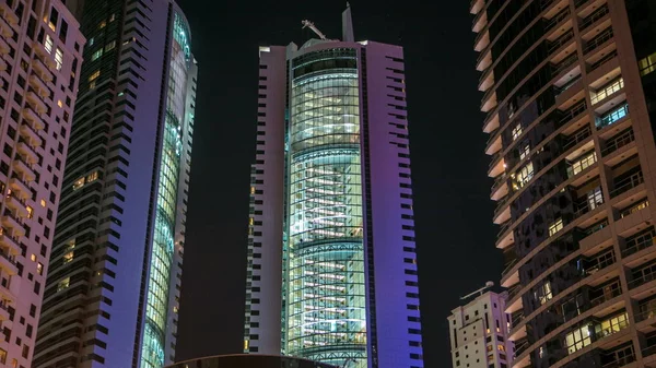 Belle Nuit Vue Rapprochée Promenade Sur Dubai Marina Tours Modernes — Photo