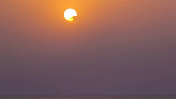 Splendido Timelapse Tramonto Con Nuvole Arancioni Acqua Del Golfo Sulla — Foto Stock