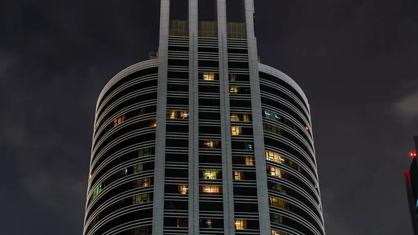 Timelapse Vista Rascacielos Edificios Residenciales Jumeirah Lake Towers Con Cielo — Foto de Stock