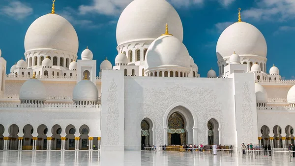 Scheich Zayed Große Moschee Zeitraffer Abu Dhabi Hauptstadt Der Vereinigten — Stockfoto