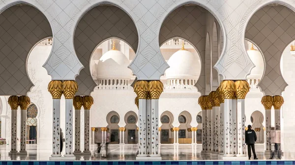 Scheich Zayed Große Moschee Zeitraffer Abu Dhabi Hauptstadt Der Vereinigten — Stockfoto