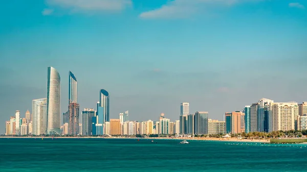 Cityscape Abu Dhabi Timelapse Persian Gulf Uae Abu Dhabi Capital — Stock Photo, Image