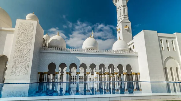 Brunnen Scheich Zayed Große Moschee Zeitraffer Hyperlapse Befindet Sich Abu — Stockfoto