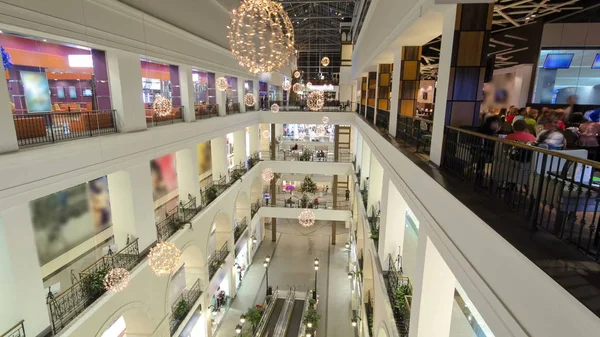 Moscou Russie Circa Jauvier 2017 Motion Modern Shopping Mall Top — Photo