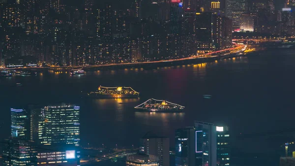 Гонконг Міський Пейзаж Skyline Від Фей Нуо 發表於 Kowloon Peak — стокове фото
