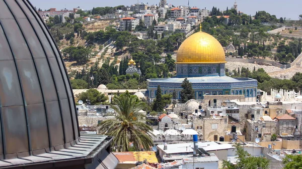 Panorama Com Vista Para Cidade Velha Jerusalém Timelapse Israel Incluindo — Fotografia de Stock