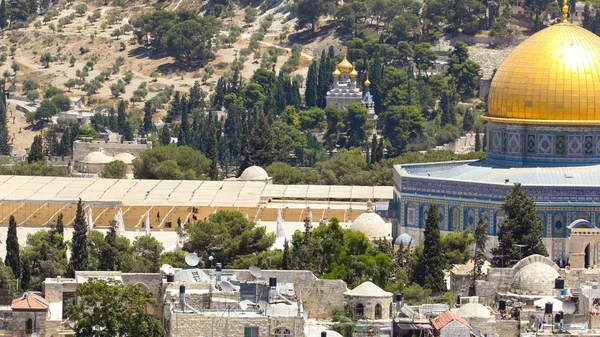 Panorama Sulla Città Vecchia Gerusalemme Timelapse Israele Tra Cui Cupola — Foto Stock