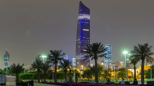 Das Höchste Gebäude Der Stadt Kuwait Zeitraffer Der Hamra Turm — Stockfoto