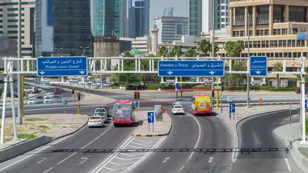 Skyline Skyscrapers Day Timelapse Hyperlapse Kuwait City Downtown Kuwait City — Stock Photo, Image