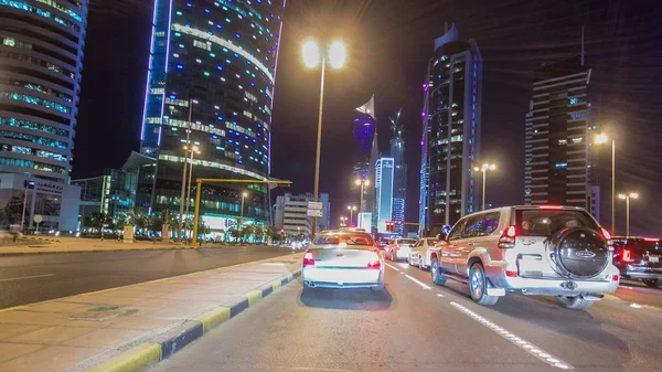 Kuwait Circa March 2017 Drive Traffic City Highway Timelapse Hyperlapse — Stock Photo, Image