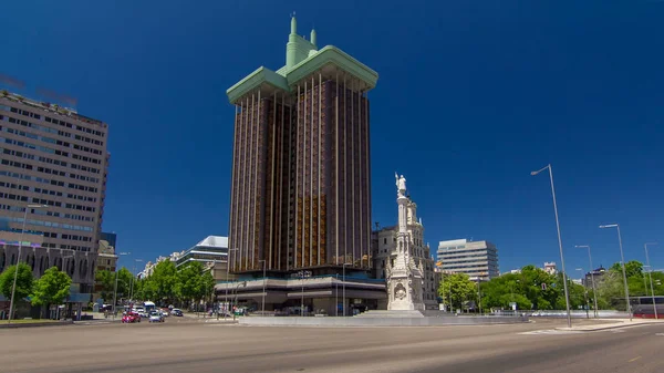 Monument Explorer Christopher Columbus Cristobal Colon Timelapse Hyperlapse Columbus Square — Stock Photo, Image