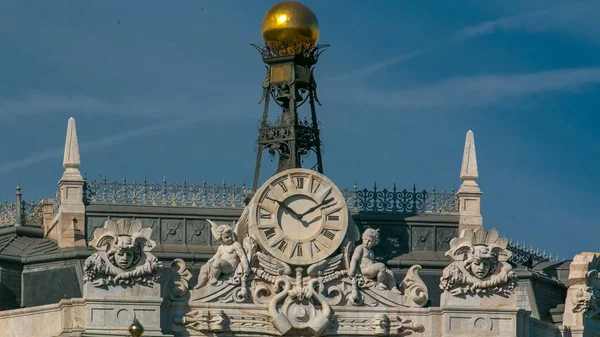 Watch Historic Bank Spain Building Timelapse Monument Cybele Fountain Cibeles — Stock Photo, Image