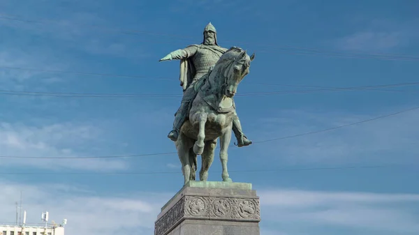 Monument Voor Yuri Dolgoruky Stichter Van Moskou Decoratie Het Tverskaja — Stockfoto