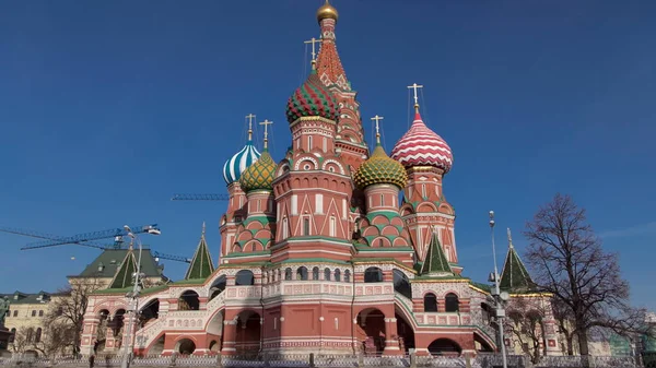 Cattedrale San Basilea Giorno Red Square Timelapse Hyperlapse Mosca Russia — Foto Stock
