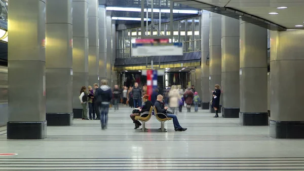 Moderna Estación Metro Metro Vistavochnaya Timelapse Moscú Rusia — Foto de Stock