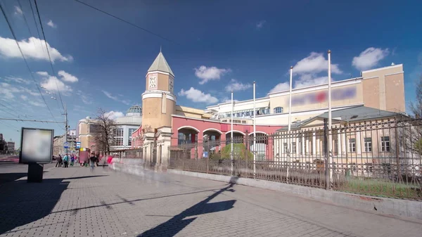 Shopping Centre Watch Tower Cars Zemlyanoy Val Street Sadovoye Ring — Stock Photo, Image