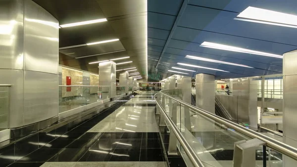 Moderna Estación Metro Segundo Nivel Metro Delovoy Centro Centro Negocios — Foto de Stock