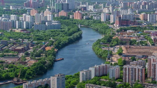 Vista Panoramica Dai Grattacieli Mosca Città Business Complesso Timelapse Dall — Foto Stock