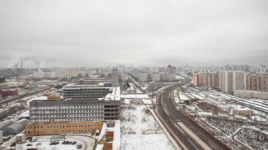 kış günü Ozernaya street timelapse 4k için geliştirme Moskova görünümünü