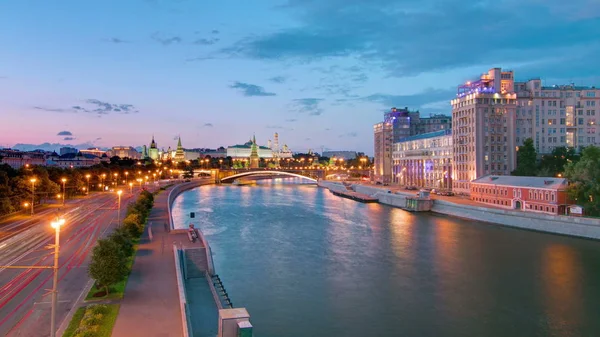 Russland Moskau Blick Von Der Patriarchalischen Brücke Auf Den Moskauer — Stockfoto