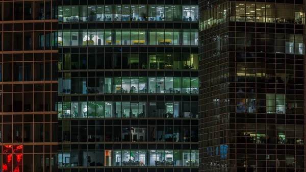 Yukarıdan, Moskova, Rusya 4 k ofis windows gökdelenler Uluslararası İş Merkezi Moskova-şehir içinde gece timelapse için görünümü kapatın