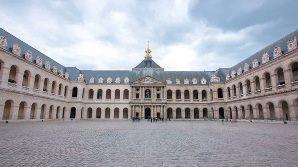Great Court of Les Invalides complex timelapse hyperlapse, Paris, France, moving back. 4K