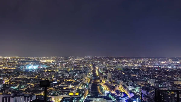 Horizonte Ciudad Por Noche París Francia Tomado Del Recorrido Montparnasse — Foto de Stock