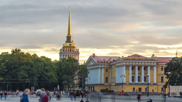 Byggnad Naval Engineering Institute Admiralty Palace Square Timelapse Hyperlapse Molnig — Stockfoto