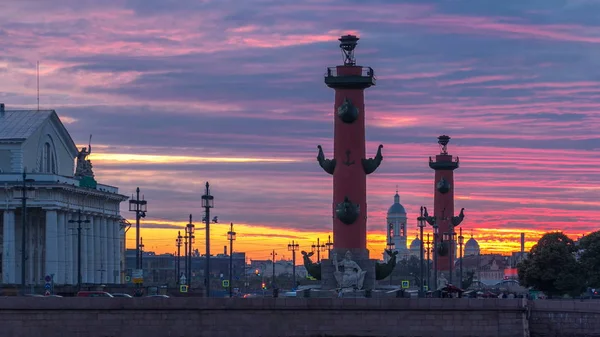 Strelka Tükürmek Vasilyevsky Island Saint Petersburg Rusya Nın Eski Menkul — Stok fotoğraf