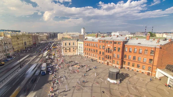 트래픽 Moskovsky Ligovsky Prospekt에 지붕에서 Timelapse 러시아 세인트 — 스톡 사진