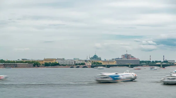 Utsikt Över Trinity Bron Petersburg Över Floden Neva Den Eftermiddagen — Stockfoto