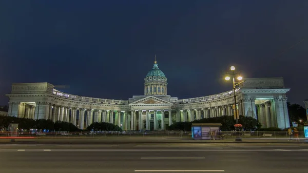Kasan Kathedrale Kasanskiy Kafedralniy Sobor Petersburg Während Der Weißen Nächte — Stockfoto