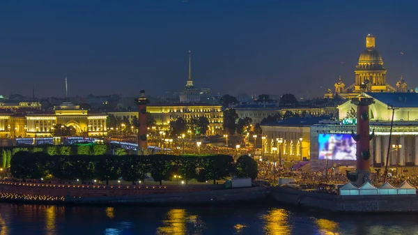 Timelapse Boven Stad Petersburg Rusland Het Feest Van Scarlet Zeilen — Stockfoto