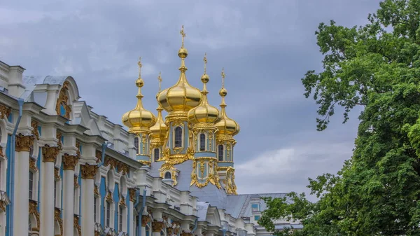 Palais Catherine Avec Église Résurrection Timelapse Tsarskoye Selo Est Musée — Photo