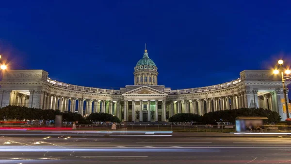 Kazan Kathedraal Kazanskiy Kafedralniy Sobor Sint Petersburg Tijdens Witte Nachten — Stockfoto