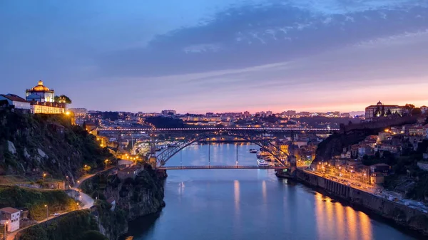 Вид Исторический Город Порту Португалия Моста Мбаппе Луиз — стоковое фото