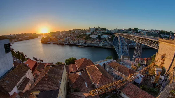 Panorama Cidade Velha Porto Rio Duoro Com Barcos Transporte Portuário — Fotografia de Stock