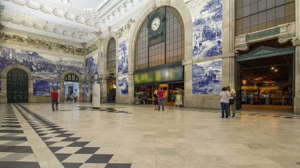 Porto Portugalsko Cca Květen 2016 Malované Keramické Tileworks Azulejos Stěnách — Stock fotografie