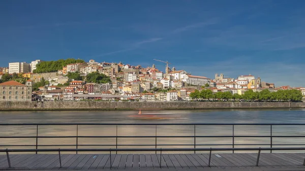 Вид Реку Дору Насыпи Времени Гиперлапс Порту Португалия Порту Является — стоковое фото