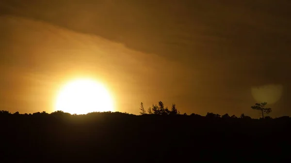 Sesimbra Hill Portekiz Timelapse Ile Siluetleri Gün Batımı — Stok fotoğraf