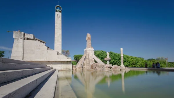 Eduardo Vii Park Lizbon Portekiz Timelapse Hyperlapse Geniş Açı Objektif — Stok fotoğraf