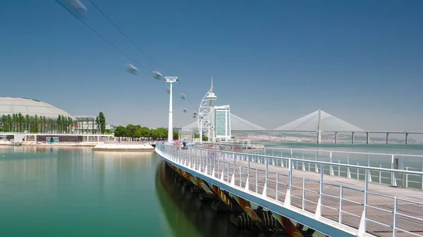 Lisbon Portekiz Insanlar Passeio Ribeirinho Spor Tagus Nehri Üzerinde Vasco — Stok fotoğraf